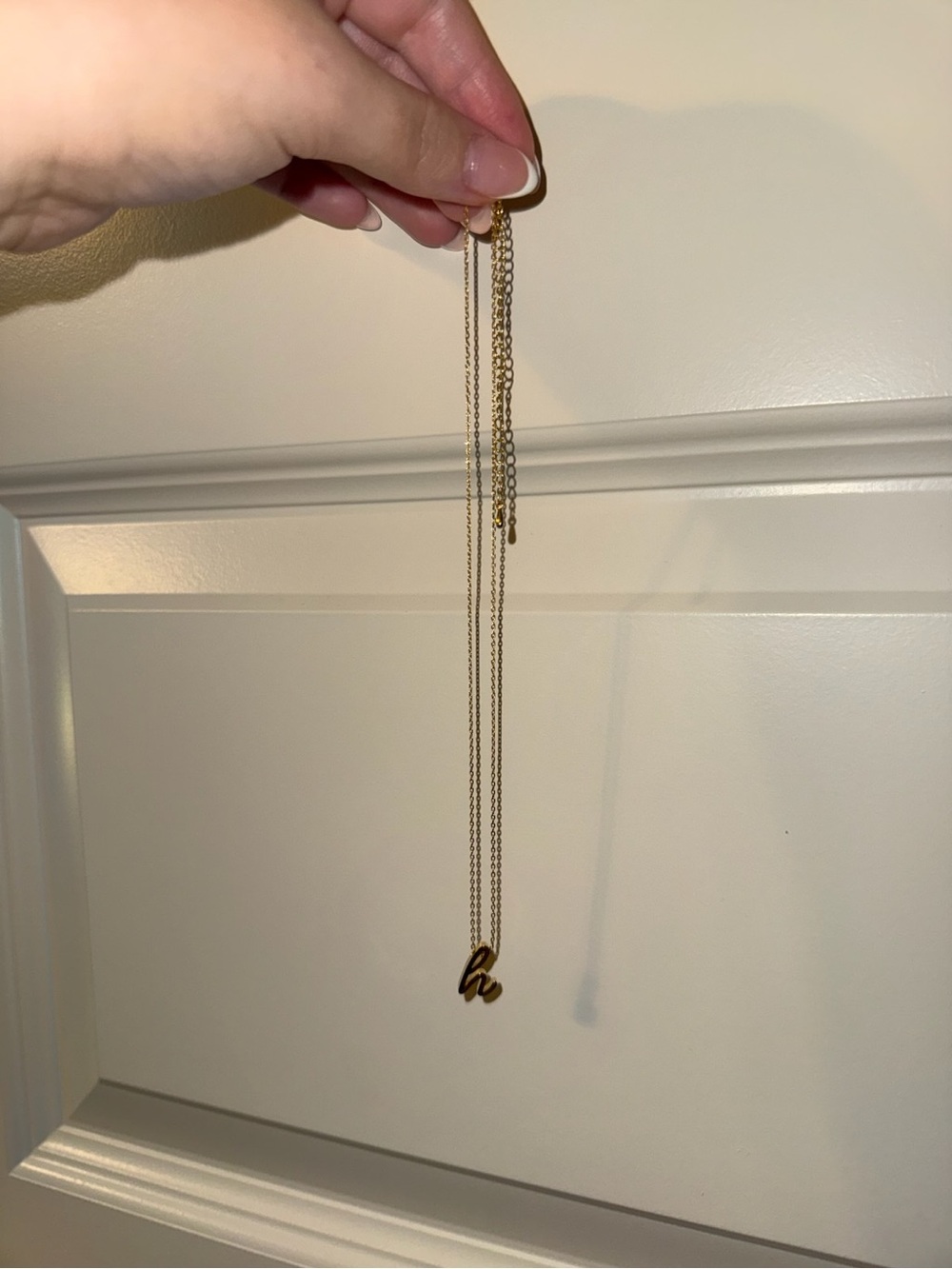 Gold Initial 'h' Pendant Necklace